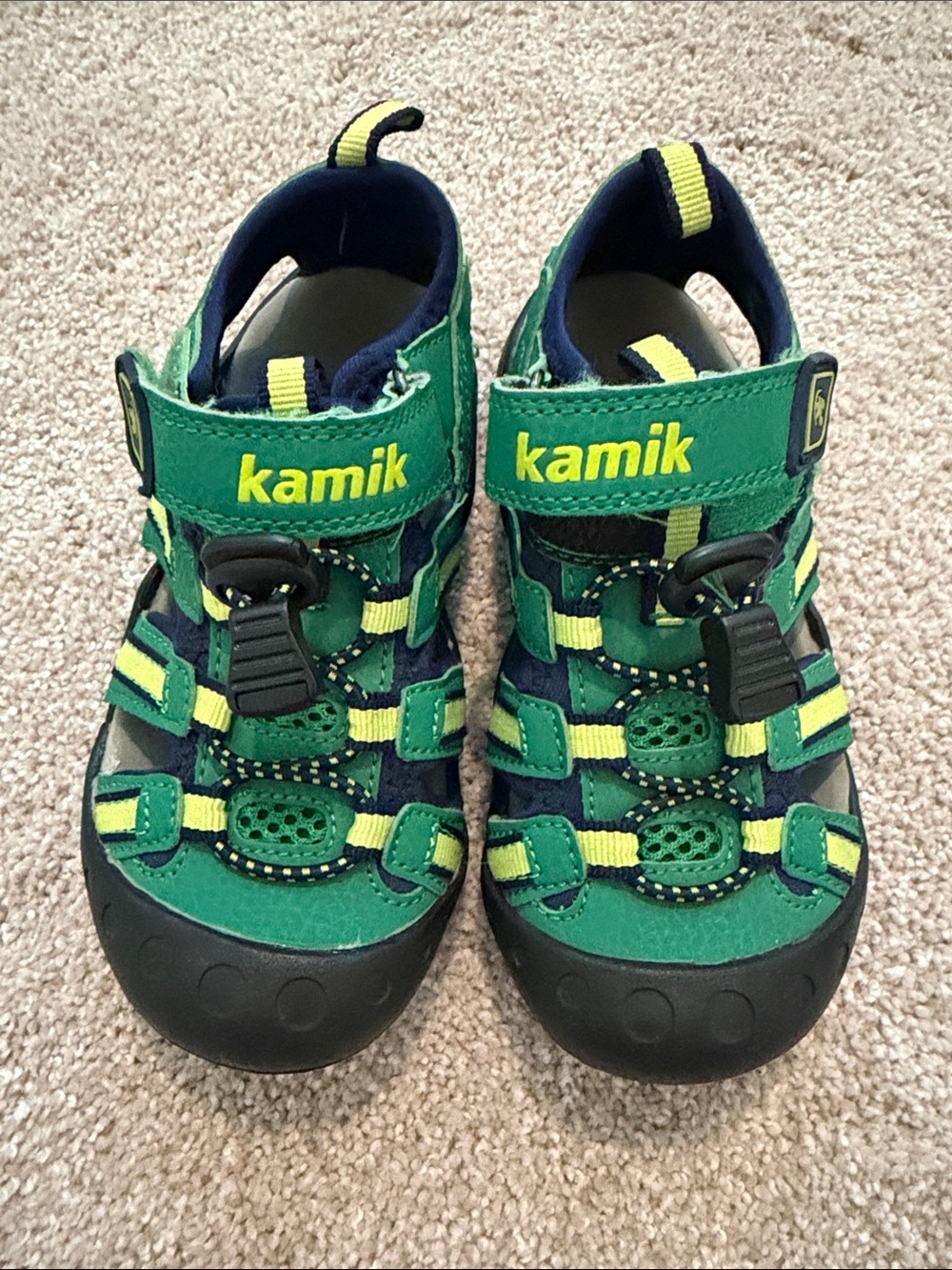 Kamik Green Navy Kids Closed-Toe Outdoor Sandals